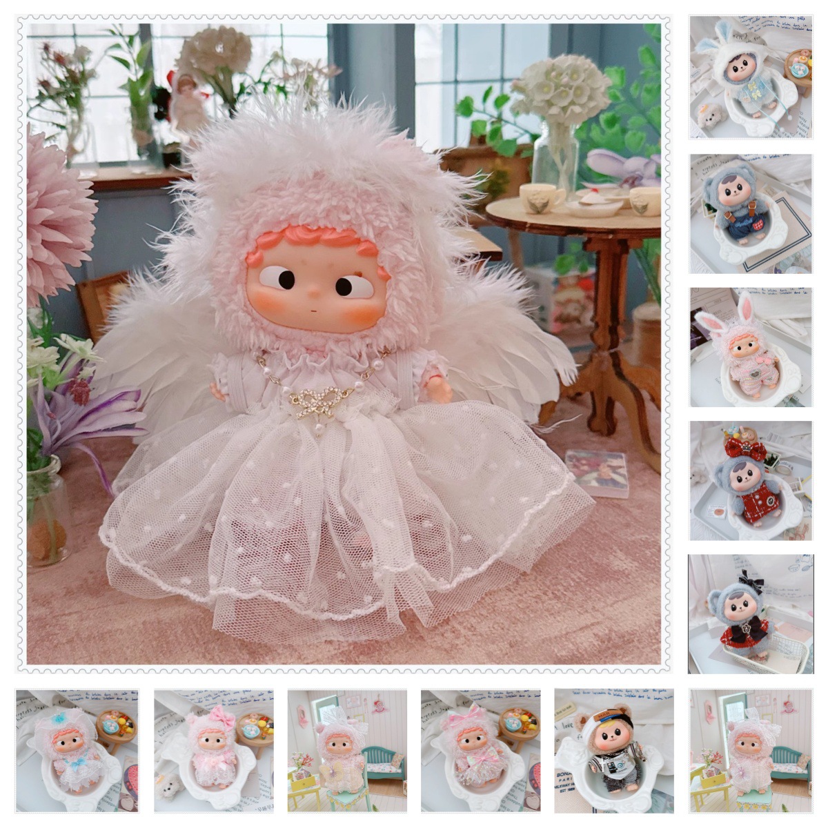 仅娃衣】黑玩哦崽娃衣搪胶盲盒玩偶衣服连衣裙玩偶衣服披肩娃衣3