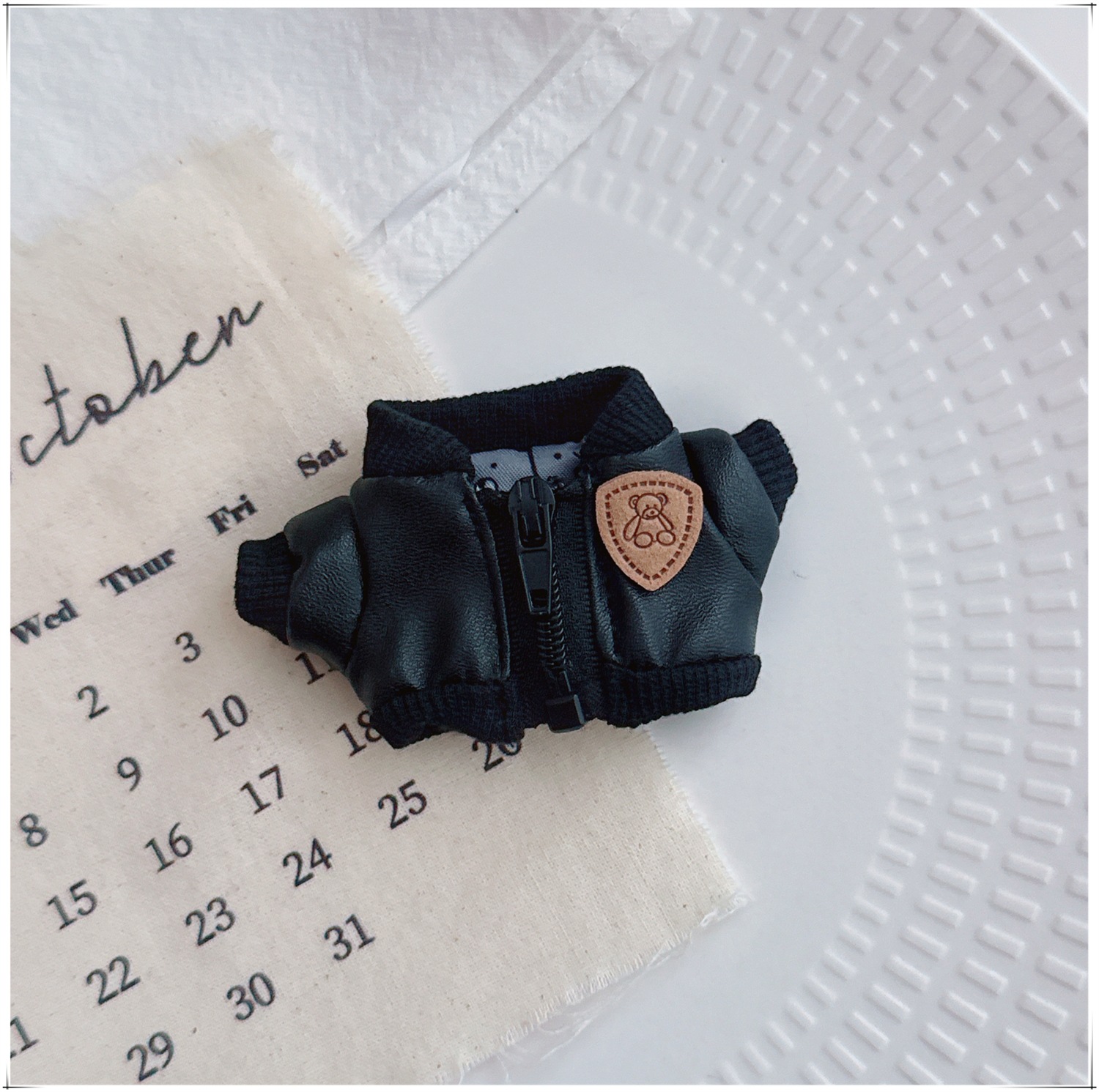 装扮衣服10cm娃衣比奇堡的居民雪莉玫露露大笨狗长腿KT皮夹克外套