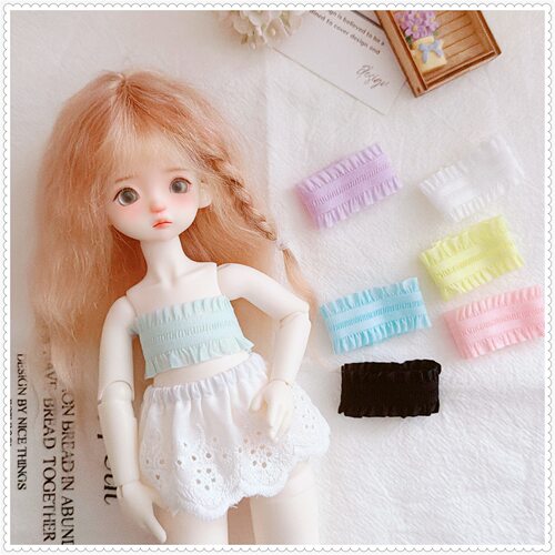 6分BJD短裙 30cm娃娃衣服抹胸  白色蕾丝短裙 娃衣