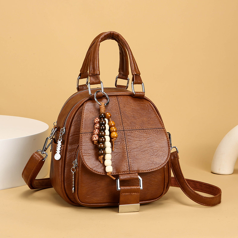 正品真皮双肩包女2025新款头层牛皮女士单肩背包百搭手提斜挎包女