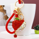 招财创意水钻苹果汽车钥匙扣女可爱包包挂饰挂件精致钥匙链圈饰品
