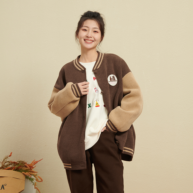 UGIZ宽松休闲撞色减龄棒球服外套