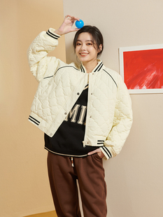 女装 UGIZ商场同款 韩版 新品 休闲立领绗棉短夹克女UDUF820 2022冬季