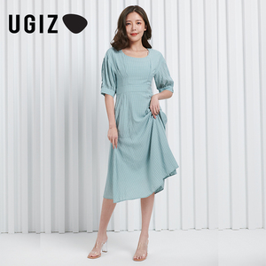 UGIZ商场同款2022夏季新品韩版女装时尚显瘦素色连衣裙女UBOF907