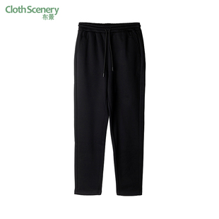 裤 布景加绒卫裤 简约运动风松紧腰宽松厚款 新品 子2310 女2025年冬季