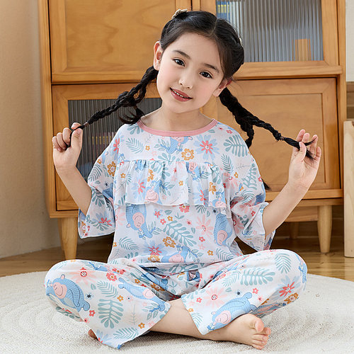 人造棉夏季防凸点胸垫女童家居服