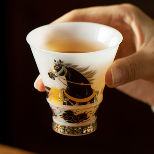 冰种璞玉送礼高端主人单杯陶瓷茶杯功夫茶具礼盒装个人品茗杯黑马