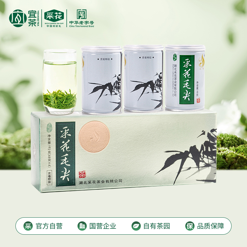 【2024新茶上市】采花毛尖竹款192g 五峰绿茶特级茶叶礼盒装耐泡