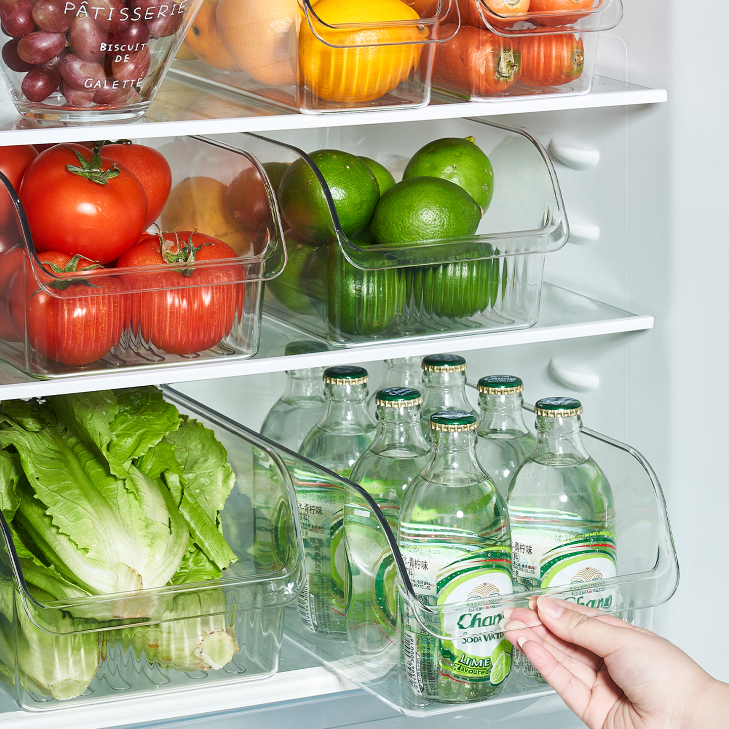 冰箱收纳盒透明保鲜盒食品级厨房储物冷冻专用抽屉式果蔬整理盒子