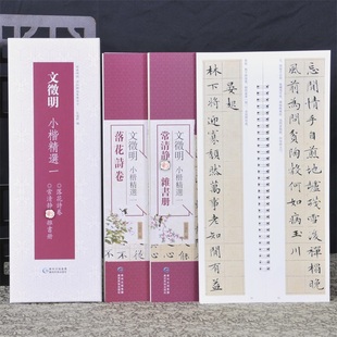 经典碑帖练字卡·文徵明小楷精选一（盒装） 共2本 落花诗卷 常清净经杂书册 弘蕴轩 近距离临摹字卡毛笔练习字帖