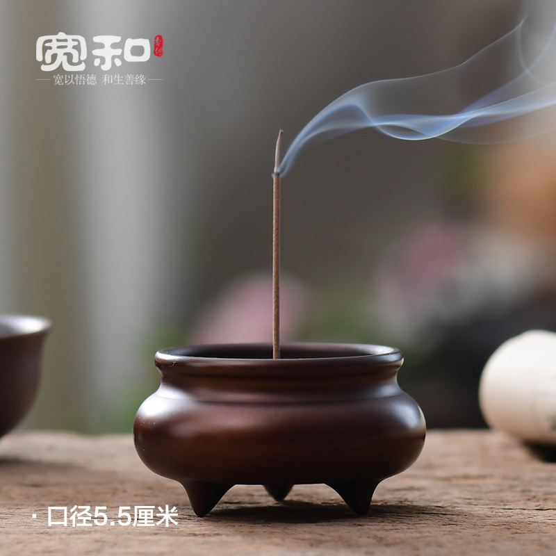 宽和 香炉纯黄铜家用室内供奉檀香线香炉仿古茶道塔香供佛香薰炉
