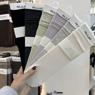 透气棉韩版 AILUJIA春夏无骨有跟卷边堆堆袜子女薄款 中筒袜 包邮 5双