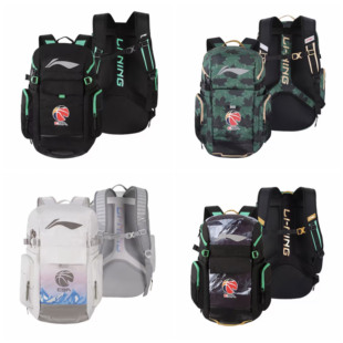 李宁赞助CBA男子篮球球队双肩背包防泼水大容量书包户外运动包