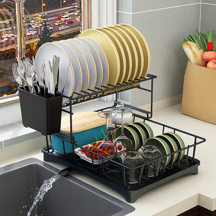 dish drying rack storage kitchen cup holder organizer洗碗架
