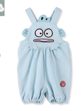 现货当天发夏季新款futa纯棉丑鱼造型背带短裤中裤