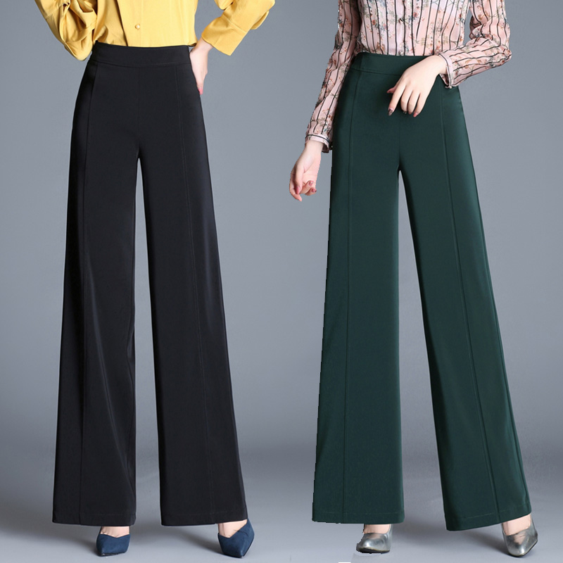 宽松款高腰垂感免烫阔腿裤