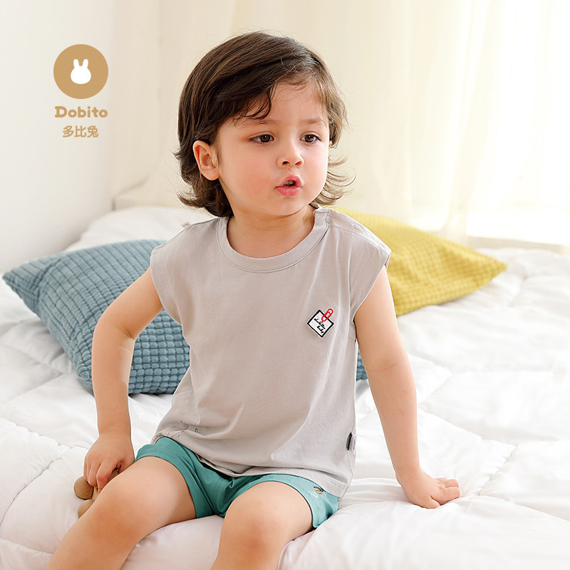 多比兔小男童夏装套装2022新款夏季宝宝儿童婴儿运动背心短袖短裤,童装/婴儿装/亲子装,套装,淘宝优惠券,粉丝福利购,淘宝优惠卷