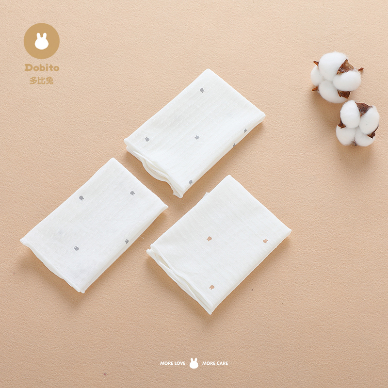 多比兔纯棉口水巾手帕新生儿