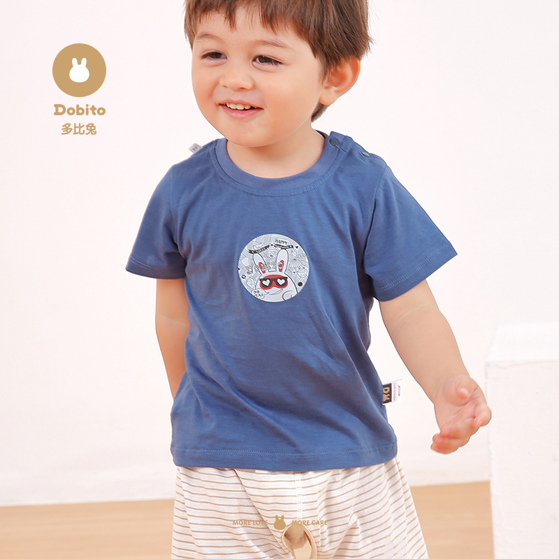 多比兔纯棉2021年夏季男童短袖