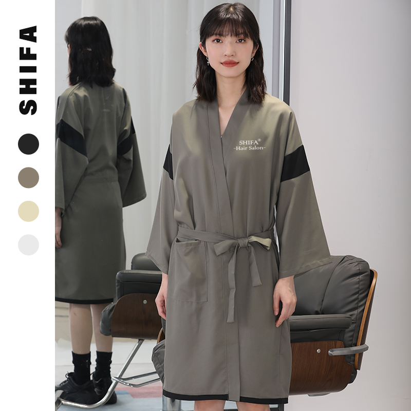 高档美发客袍染发衣理发店客服