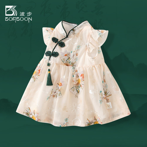 女宝宝周岁礼服旗袍裙抓周宴衣服