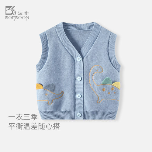 宝宝针织马甲男童坎肩开衫上衣