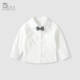 打底上衣男童春装 波步宝宝衬衫 T恤婴儿长袖 新款 白色内搭衣服 春季