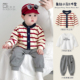 男童春秋款 外套婴儿马年针织开衫 分体三件套衣服 2026春装 宝宝套装