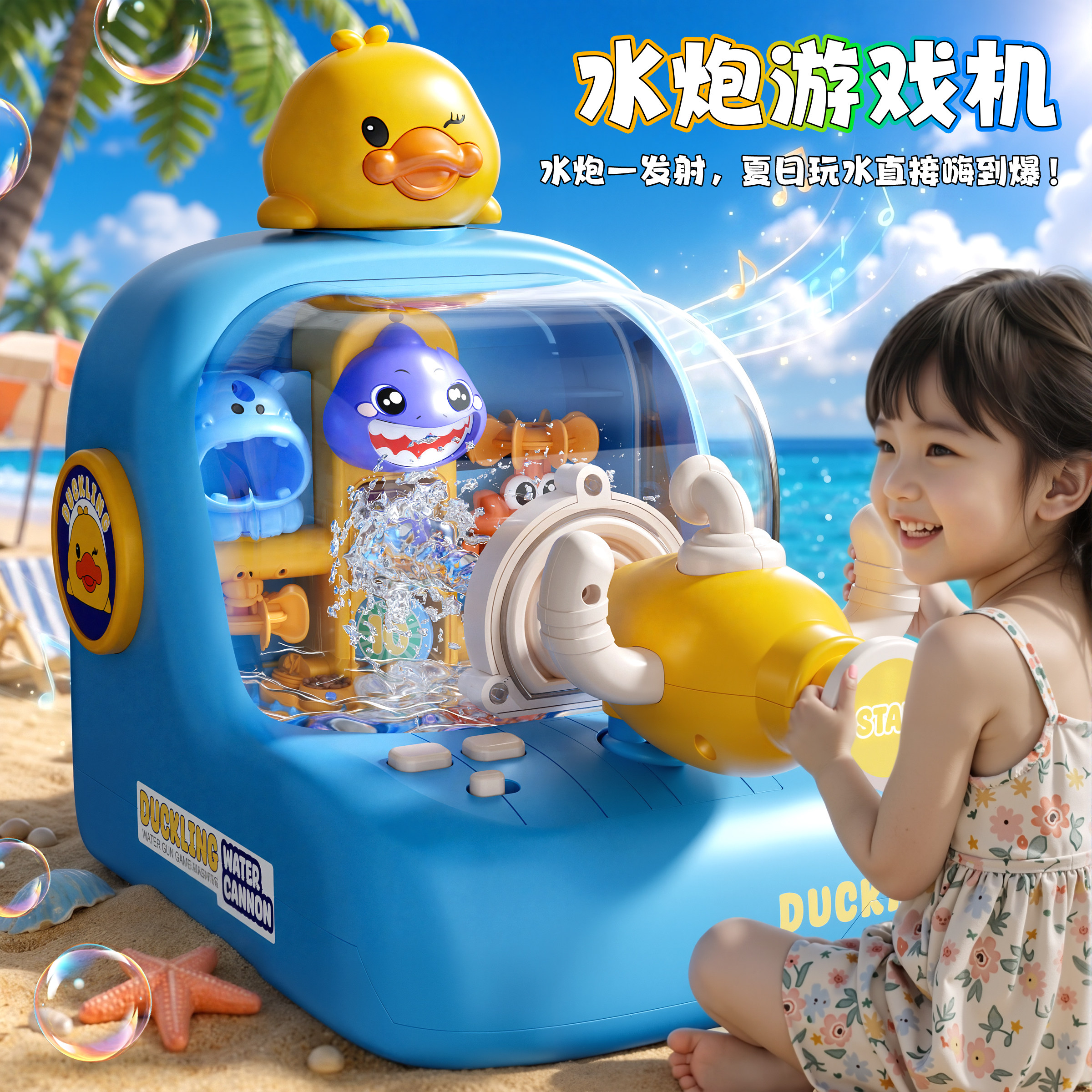 2026新款射水游戏机儿童玩具电动水枪男孩女戏水玩水喷水生日礼物