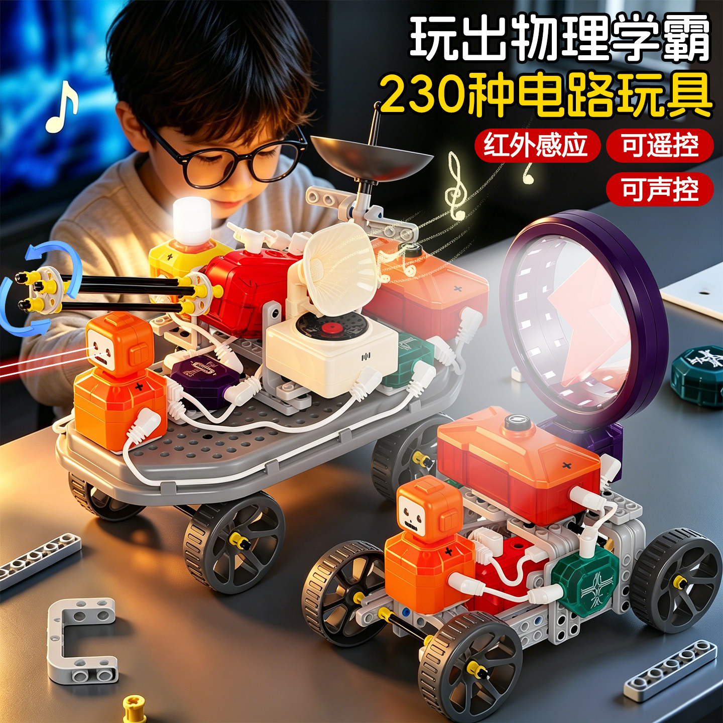 电路积木科学实验【可声控遥控】图片