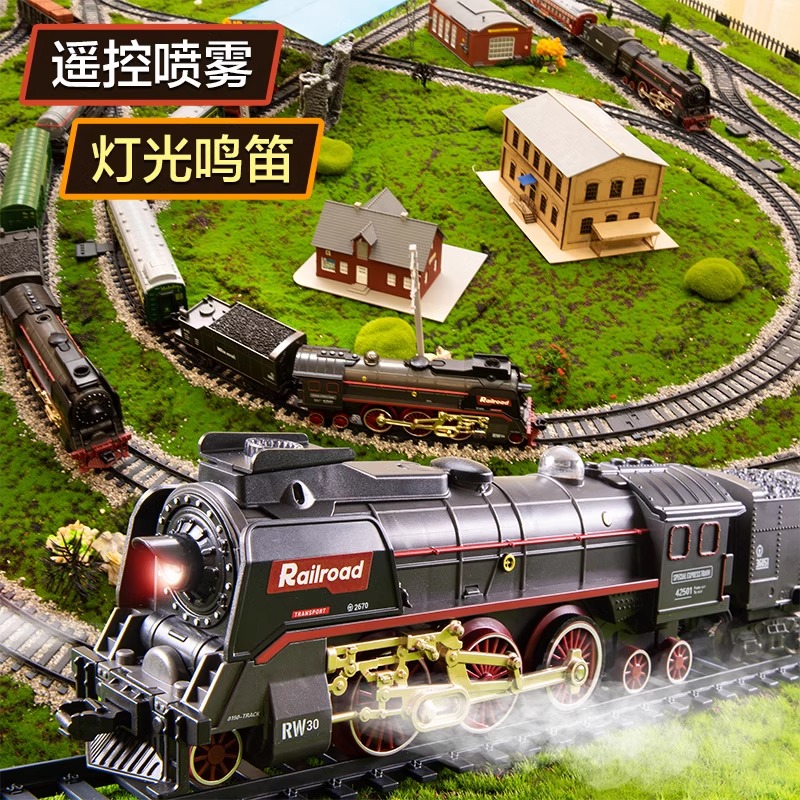 复古蒸汽电动小火车仿真轨道车