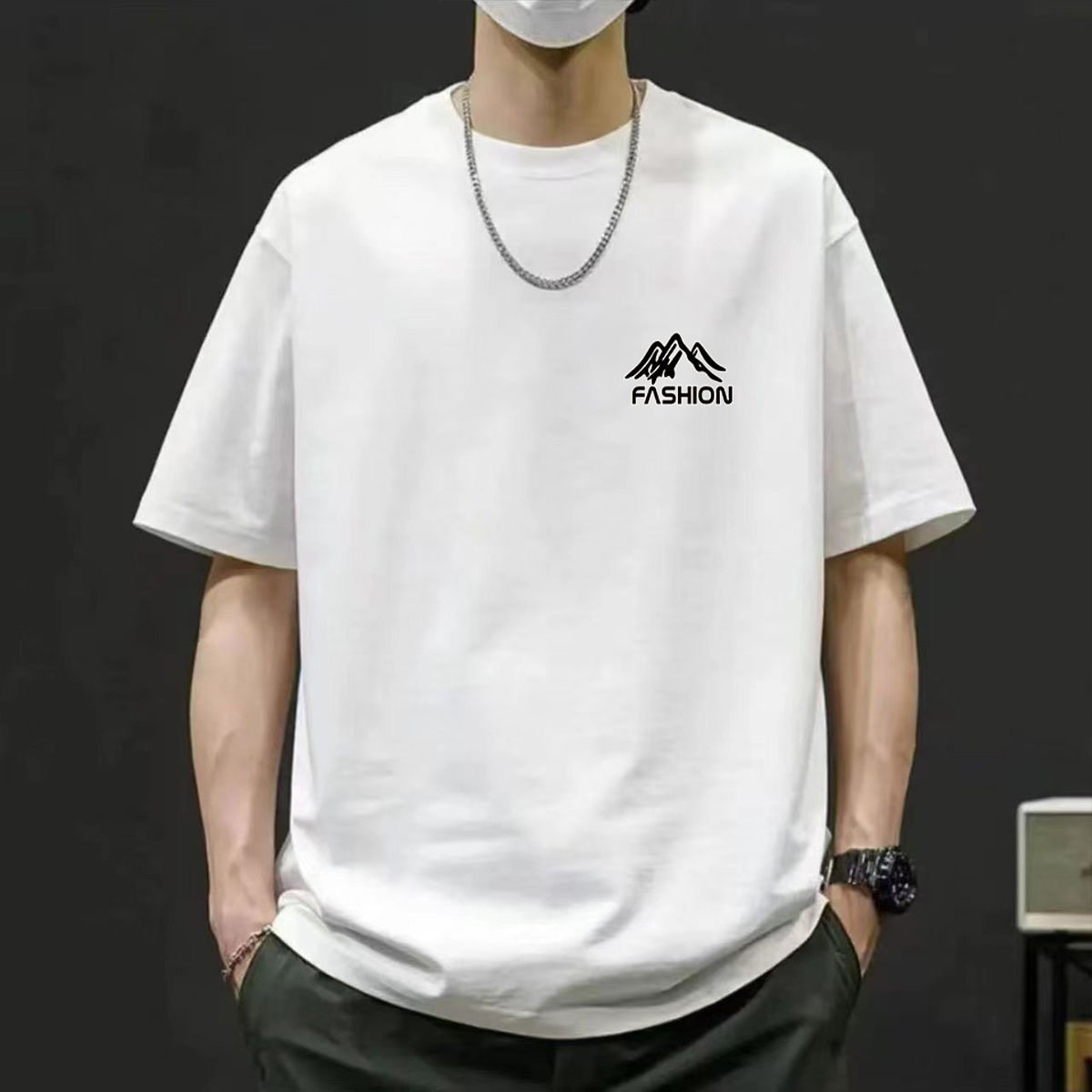 纯棉布料100全棉t恤体桖男款2026新款短袖白色打底衫男士白体内衣