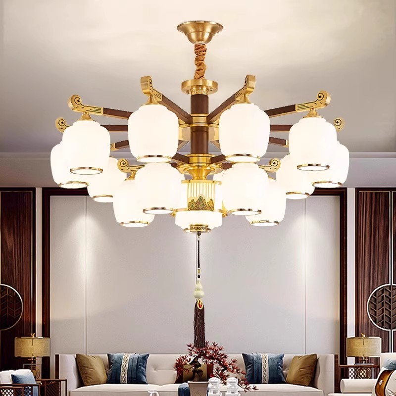 新中式全铜客厅吊灯中国风禅意