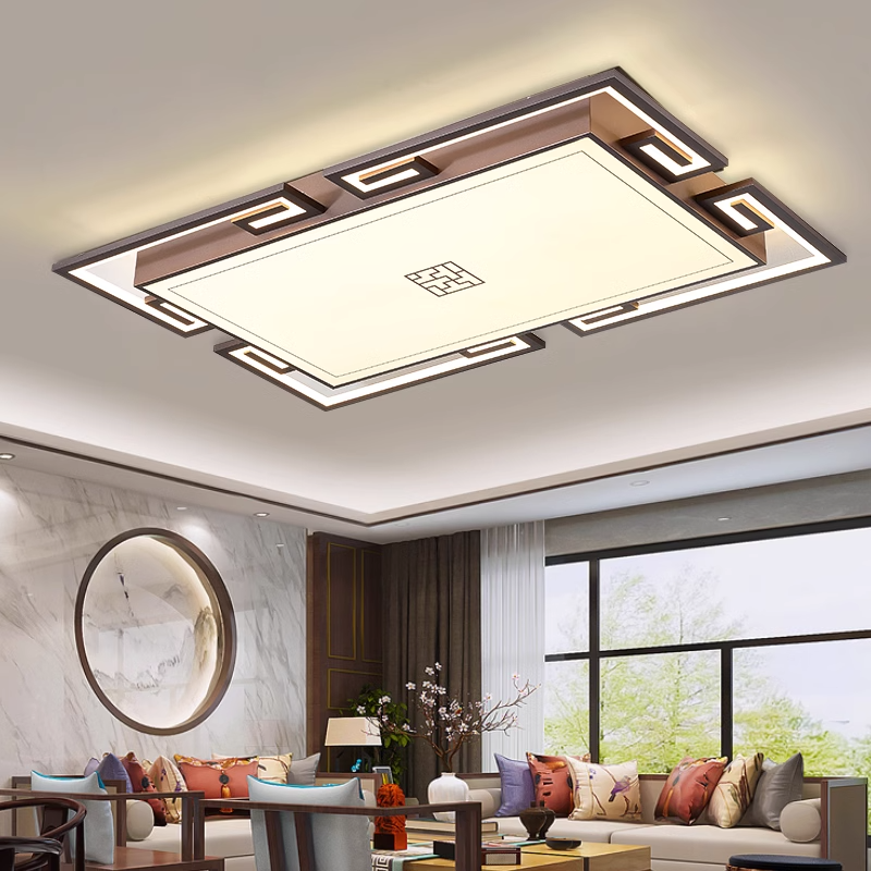 新中式LED长方形圆形客厅吸顶灯