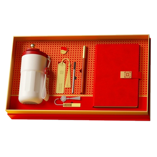 新款党员学习笔记本礼盒套装定制党员政治生日礼物红色主题党日文化活动高档文化用品定做党员纪念品可印logo