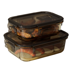 玻璃饭盒微波炉加热专用上班族保温手提袋餐盒多格密封便携便当盒