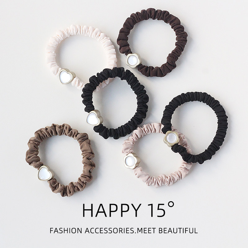 韩国花朵发圈头绳少女扎马尾小肠圈高弹力扎头发皮筋仿猫眼石发绳
