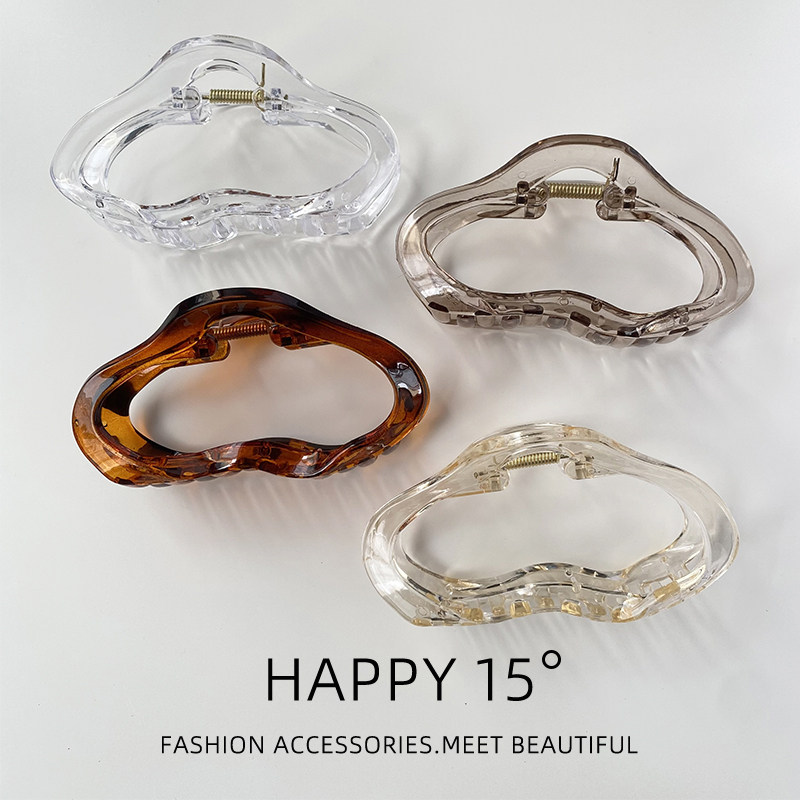 发量多云朵抓夹高级感透明大号鲨鱼夹后脑勺发夹网红气质夹子发抓