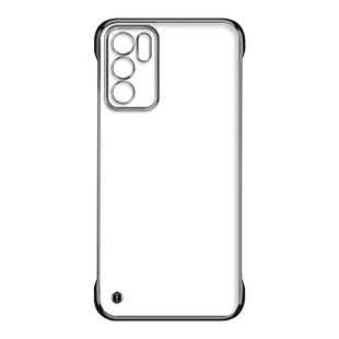 逸圣适用于OPPO Reno6Pro手机壳无边框Reno6新款透明Reno6Pro电镀超薄PEQM00四角防摔PEPM00高级感不顶膜背板