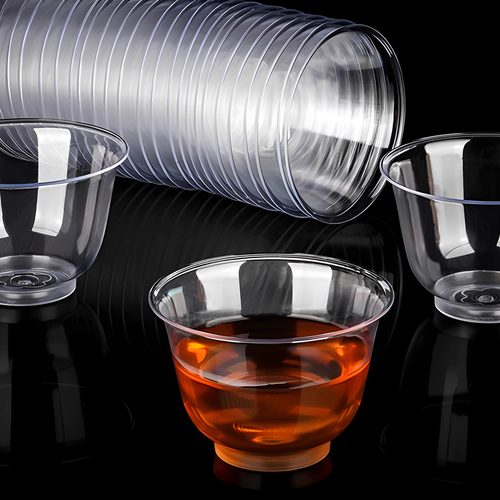 一次性60ml品茶杯加厚家用待客茶杯透明塑料小酒杯整箱航空品尝杯