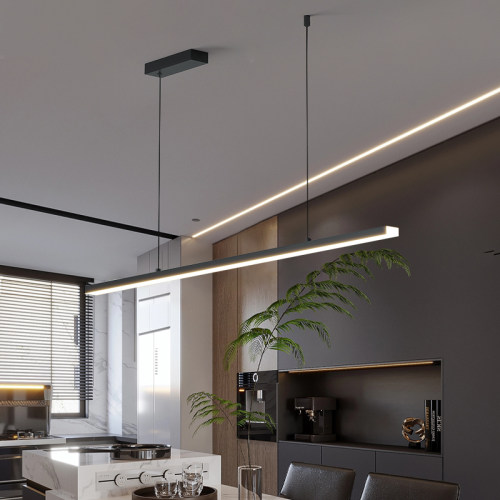 铭琢餐厅吧台航空铝材极简无主灯