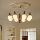 铭琢灯饰中古风客厅灯吊灯护眼复古餐厅卧室灯具高档原木风胡桃木