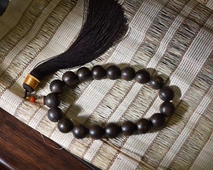 初音饰品越南黑土沉手持珠佛珠手链手串念珠情侣男女香木项链15mm