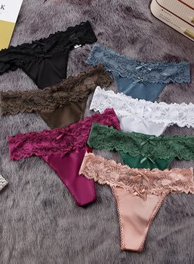 Women Ice Silk Thongs Underwear  Ladies Seamless T-back S-XL