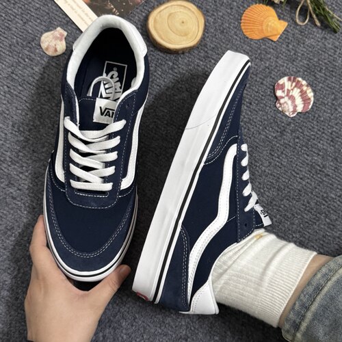 万斯/Vans Brooklyn LS 舒适百搭 耐磨 低帮 板鞋 男款 蓝色