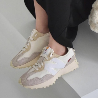 New Balance NB 327 舒适复古休闲跑步鞋 男女同款 米白 MS327FG