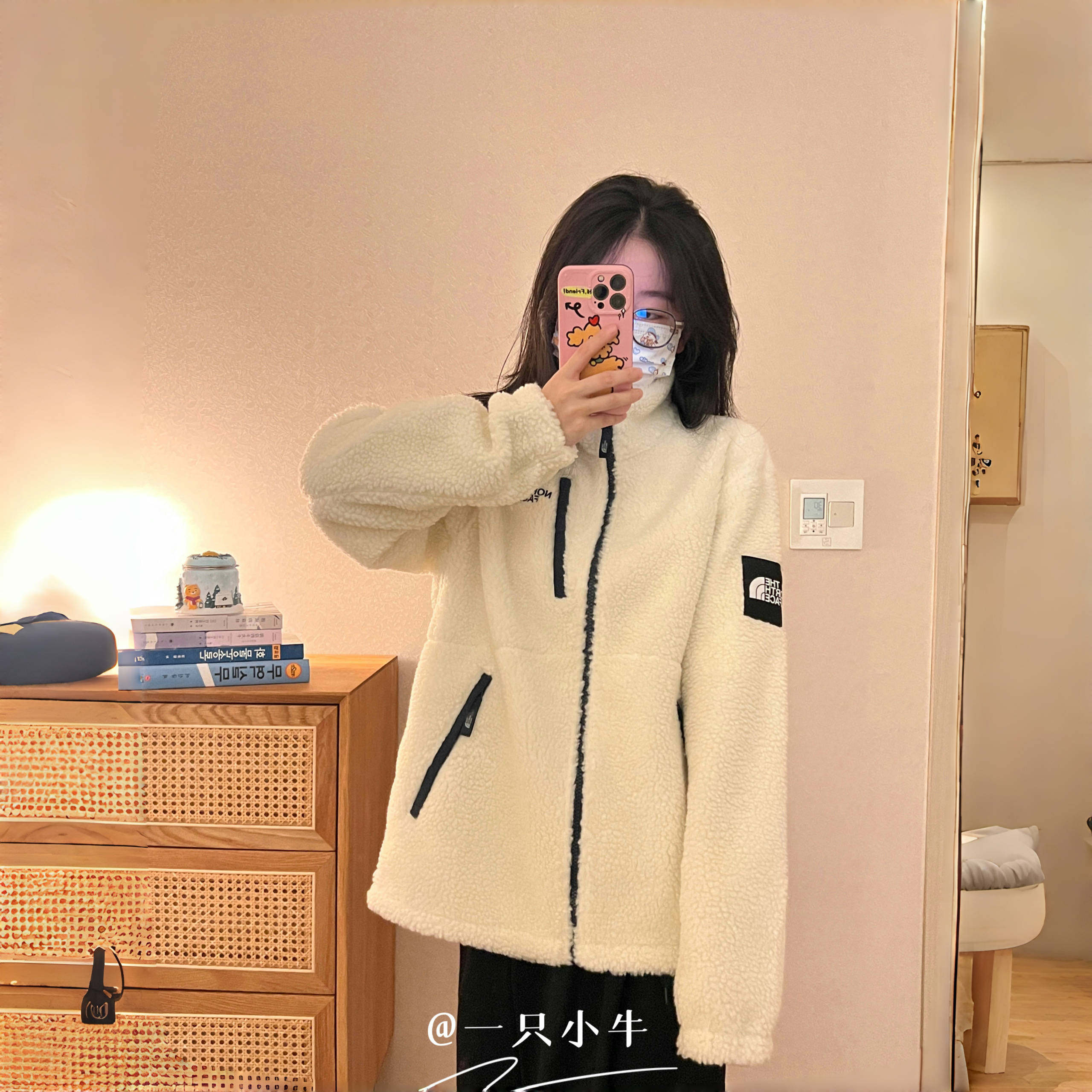 奥莱秒杀羊羔绒外套男女同款立领刺绣羊绒衫时尚百搭开衫立领外套