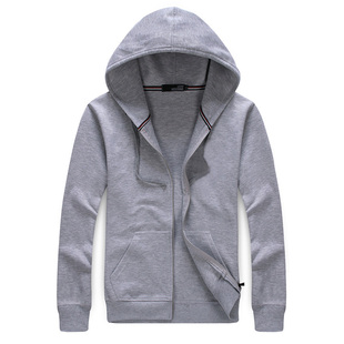 2019春秋新款男青年纯棉拉链连帽开衫卫衣男胖子宽松外套加肥大潮