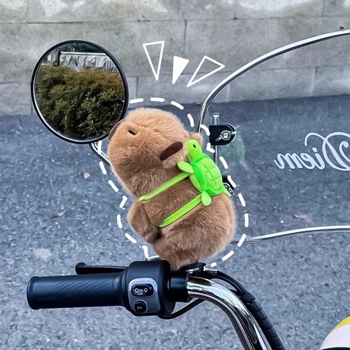 爱玛朵朵电动车后视镜装饰品公仔仰望爱琪qb33毛绒玩偶挂件摆件