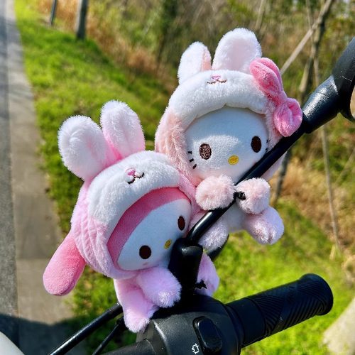 爱玛爱朵qb33电动车后视镜装饰品公仔卫士ab51毛绒玩偶挂件摆件